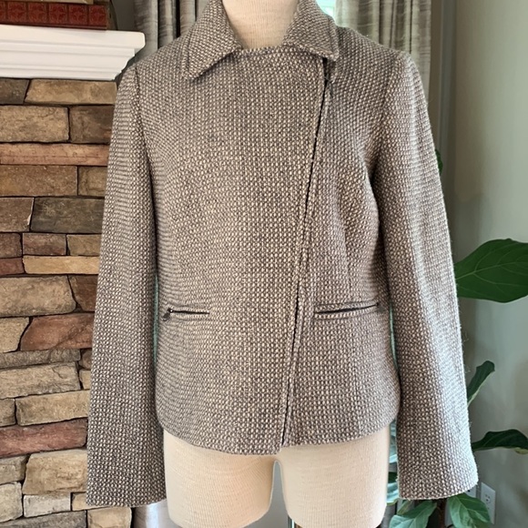 TALBOTS size 10 wool grey blazer - Picture 4 of 9